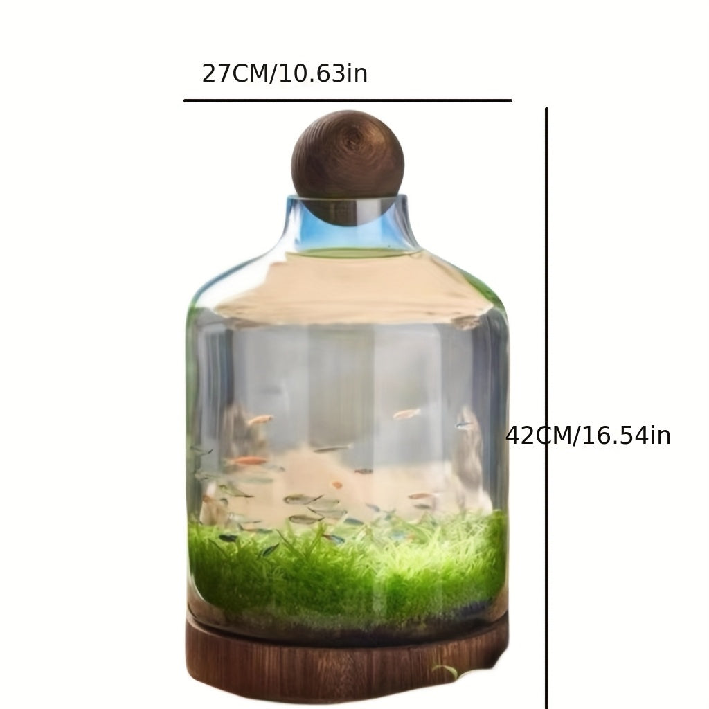 Japanese-style Ecological Bottle Desktop Micro-landscape Ecological Fish Tank Free Water Change Wealth Bottle Creative Glass Hydroponic Bottle