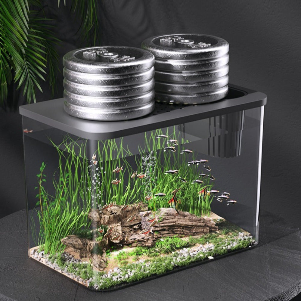 PET+ABS Fish Tank Transparent with Lid Aquarium Drop Resistant Hydroponic Tank Turtle Tank Home