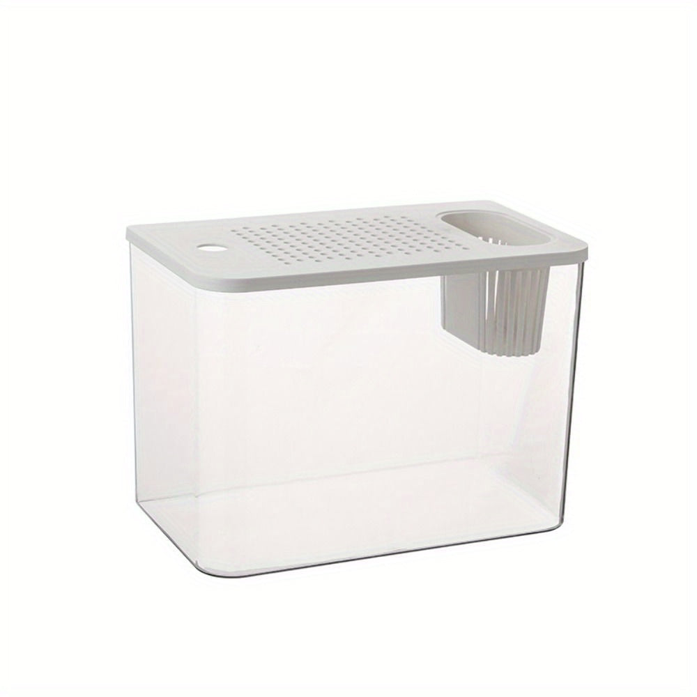 PET+ABS Fish Tank Transparent with Lid Aquarium Drop Resistant Hydroponic Tank Turtle Tank Home