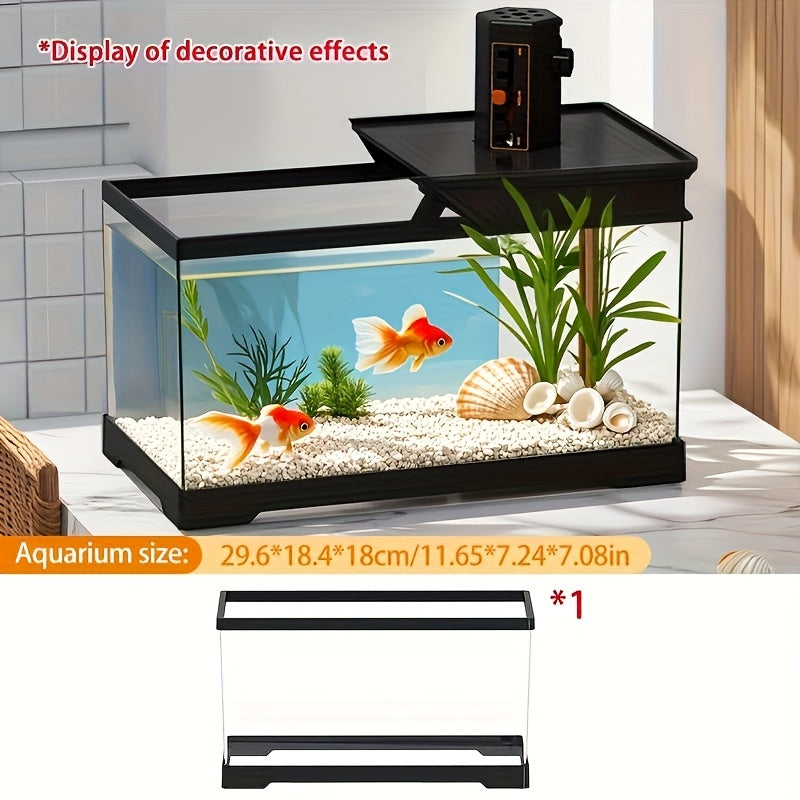 Acrylic Fish Tank High Quality Transparent Acrylic Square Fish Tank with Black Frame | Desktop Aquarium for Goldfish, Shrimp, Sea Turtles, Crabs, Frogs and Algae - Perfect for Living Room Decoration