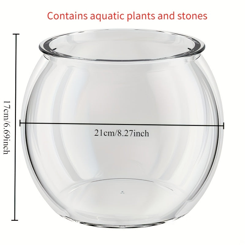 Durable Shatterproof Acrylic Fish Tank Suitable for Betta\u002FGoldfish Aquarium, Round Compact Aquarium with Tank for Desktop & Living Room Decor, Suitable for, Office, Room - Betta Fish Tank, Goldfish Bowl