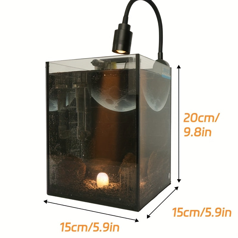 Beginner'S Glass Aquarium Set, Fish Bowl with Additions Perfect for Small Fish in Living Rooms, Offices, Or Cafes