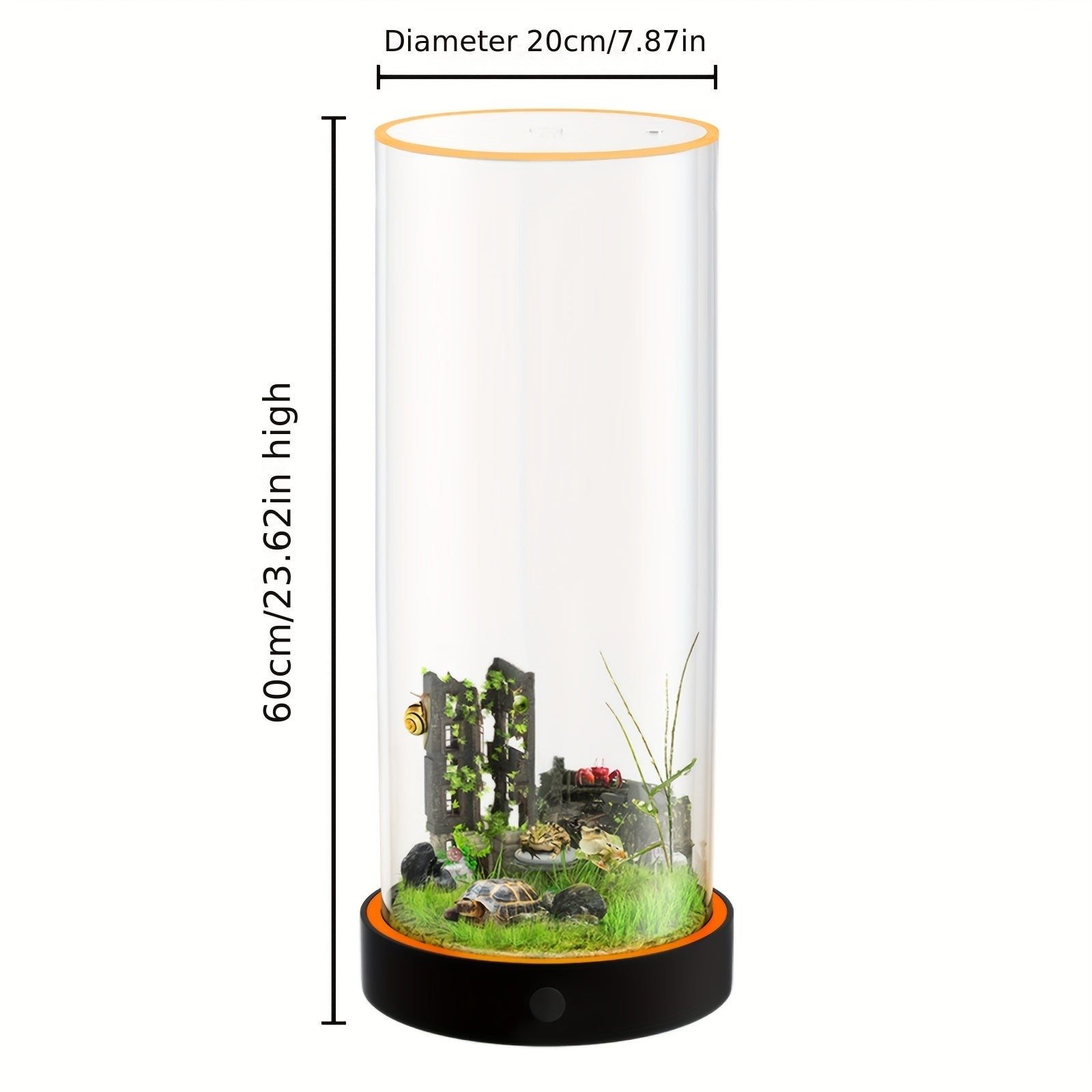 Small Fish Tank Starter Kits: Lemazy Betta Fish Tank Kit With Filter, 6 Colorful Led Light, Self Cleaning DIY Fish Aquarium Kit For Small Aquatic Pet