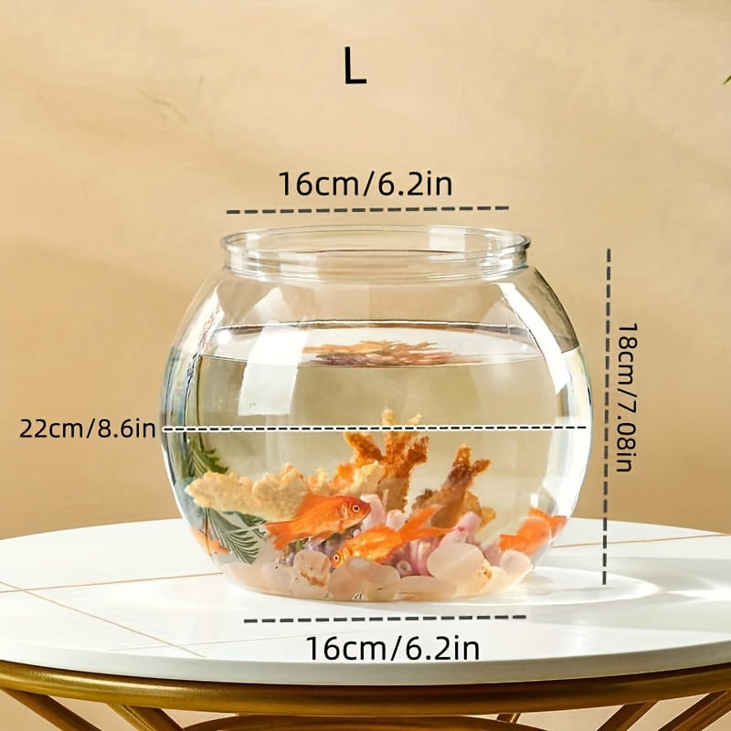 Acrylic Goldfish Tank 1pc Round Acrylic Goldfish Tank | Transparent Desktop Aquarium with Optional Stand - for Home, Office, or Restaurant Decor