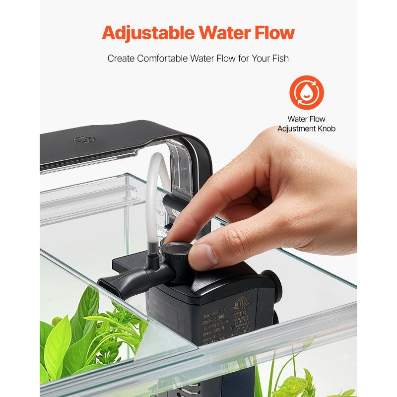 Quality Assurance VEVOR Fish Tank Aquarium 5 Gallon Square Ultra-Clear Glass Starter Smart Tank Adjustable 3 Color Lighting Self Cleaning System Fishbowl for Freshwater and Saltwater Fish Home Office or Pet Use excellent material