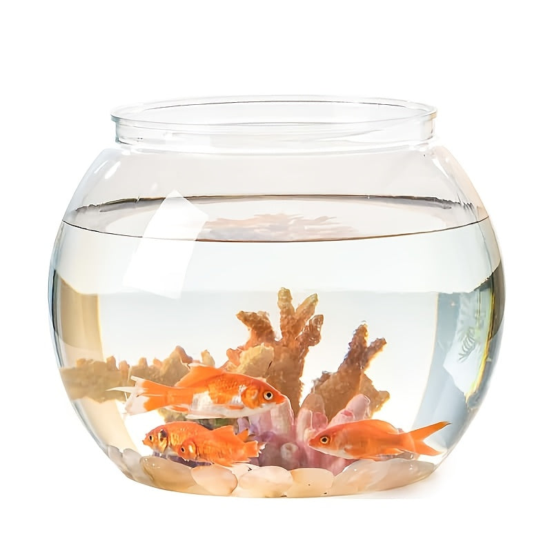 Acrylic Goldfish Tank 1pc Round Acrylic Goldfish Tank | Transparent Desktop Aquarium with Optional Stand - for Home, Office, or Restaurant Decor