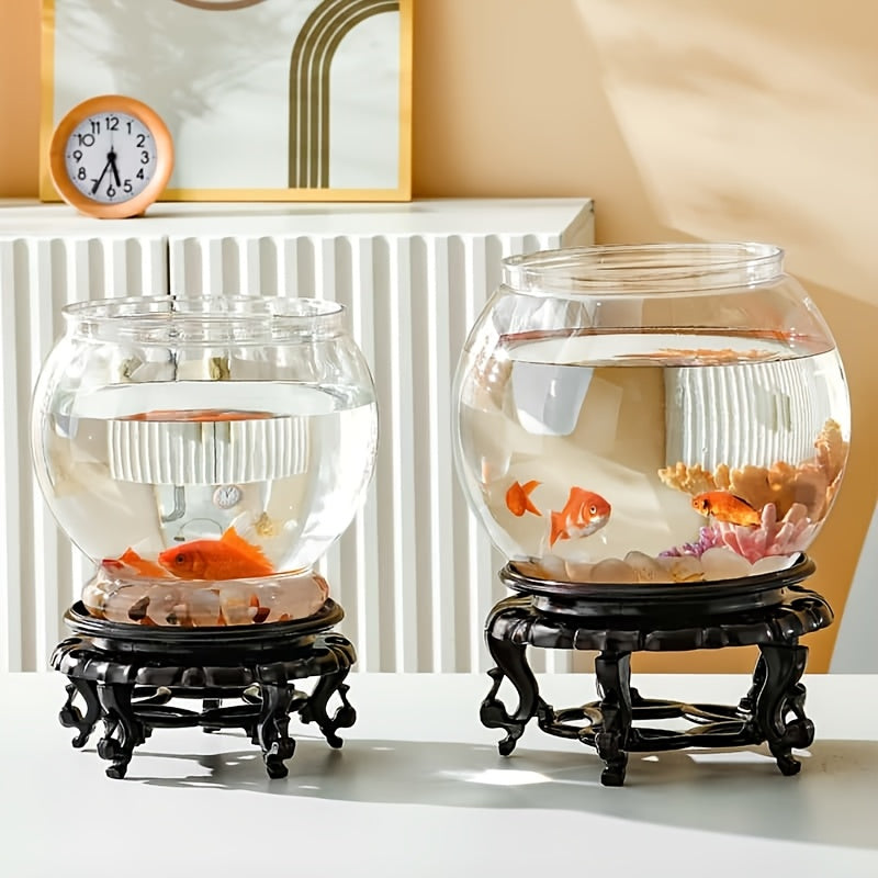 Acrylic Goldfish Tank 1pc Round Acrylic Goldfish Tank | Transparent Desktop Aquarium with Optional Stand - for Home, Office, or Restaurant Decor