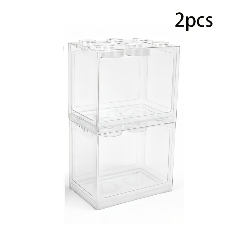 2pcs Cubic Stackable Fish Tanks | Suitable for Desktop Use, Made of ABS Material, Uncharged