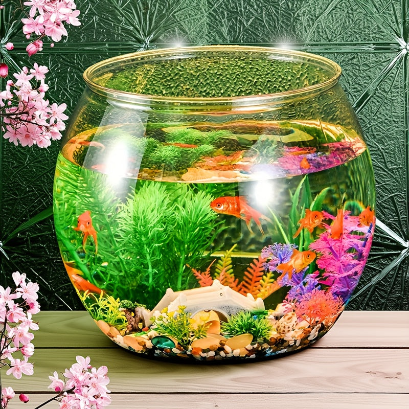 Durable Shatterproof Acrylic Fish Tank Suitable for Betta\u002FGoldfish Aquarium, Round Compact Aquarium with Tank for Desktop & Living Room Decor, Suitable for, Office, Room - Betta Fish Tank, Goldfish Bowl