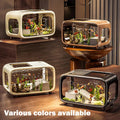 Brown Modern Desktop Eco-Aquarium, Ideal for Home\u002FOffice Decoration. Upgraded Version, Essential for Fish Keeping, Suitable for 180 Scenarios. Desktop Aquarium Decoration, Must-Have for Fish Keeping, Fish Habitat, Modern Desktop Aquarium