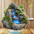2D Flat - 2D Planar Wave Bohemian Rotating Waterfall Fish Tank - a 2D Wall Decoration Featuring Blue Flowing And Gray Rocks, Comes with an Outdoor\u002FPlastic Fish Tank, Suitable for Home Decor, Requires No Maintenance