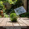 150mm -Glass Aquarium Suitable for Moss Terrariums - Handcrafted Geometric Terrarium Tank with HD View Panel, Sturdy Durable Black Frame for Low-Maintenance Miniature Ecosystems, Office & Garden Decoration (Moss Planting), DIY Craft Materials