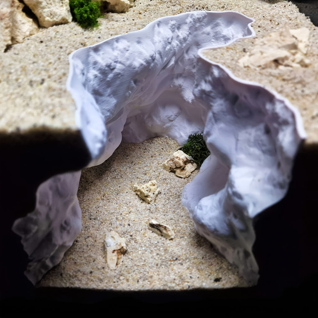 3D Cliff Cave Aquarium | Dual-Use Reptile and Fish Tank for Lizards, Geckos, Beetles, Betta, and Peacock Fish, with Deep and Shallow Water Areas, Perfect Gift for Home and Office
