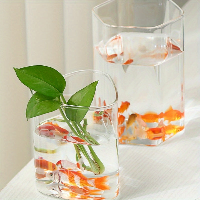1pc Glass Planter & Aquarium Vase - Triangular Modern Aquarium or Vase, \u002FOutdoor Fish Tank Suitable for Home, Office, Balcony - Glass Container Plant & Fish Habitat