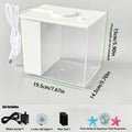 Smart LED Aquarium Kit - Featuring a USB Charging Port And Cleaning Technology, Suitable for Small Fish Tanks in Homes, Bedrooms, And Office Desks, Equipped with a Water Pump, Aquarium Light, And Resin Decorative Ornaments