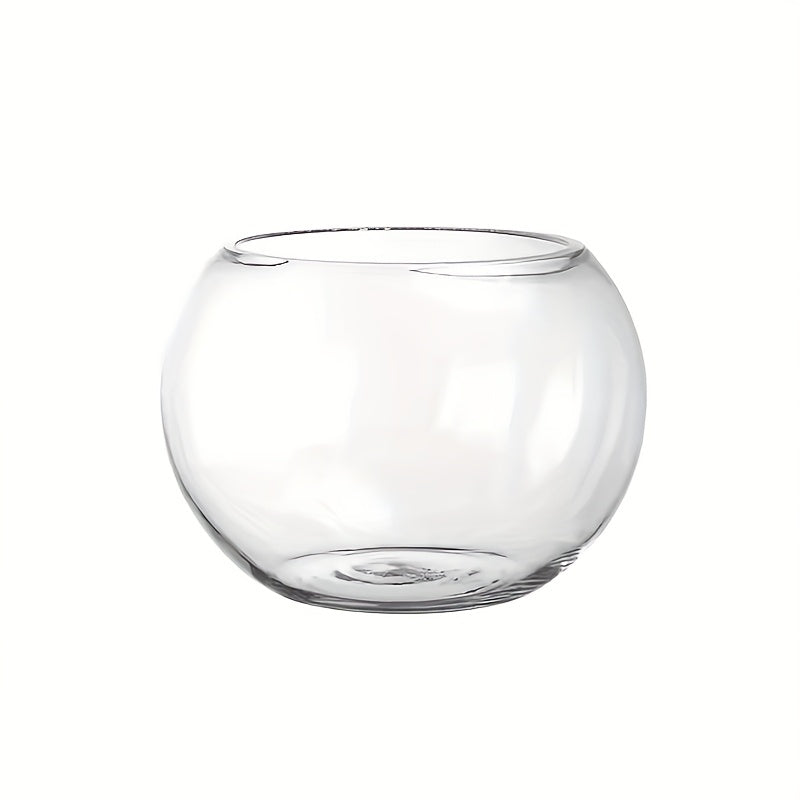 Round Glass Aquarium Fish Tank - Transparent Spherical Fish Bowl with Glass for Freshwater\u002FSaltwater Fish, Aquatic Plants & Home\u002FOffice Aquarium Decor - - Glass Tank for Fish Lovers & Desks, Tables, Small Spaces