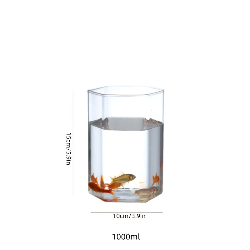 1pc Glass Planter & Aquarium Vase - Triangular Modern Aquarium or Vase, \u002FOutdoor Fish Tank Suitable for Home, Office, Balcony - Glass Container Plant & Fish Habitat