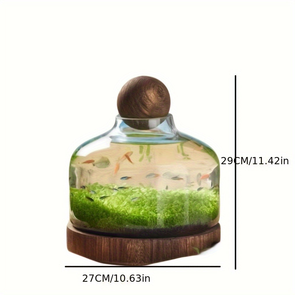 Japanese-style Ecological Bottle Desktop Micro-landscape Ecological Fish Tank Free Water Change Wealth Bottle Creative Glass Hydroponic Bottle