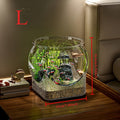 2025 New Model \u002F Sturdy Transparent Round Fish Tank | A Desktop Aquarium That Is Hard to Break And Resistant to Tipping, Suitable for Turtles And Small Fish | Natural Stone Design