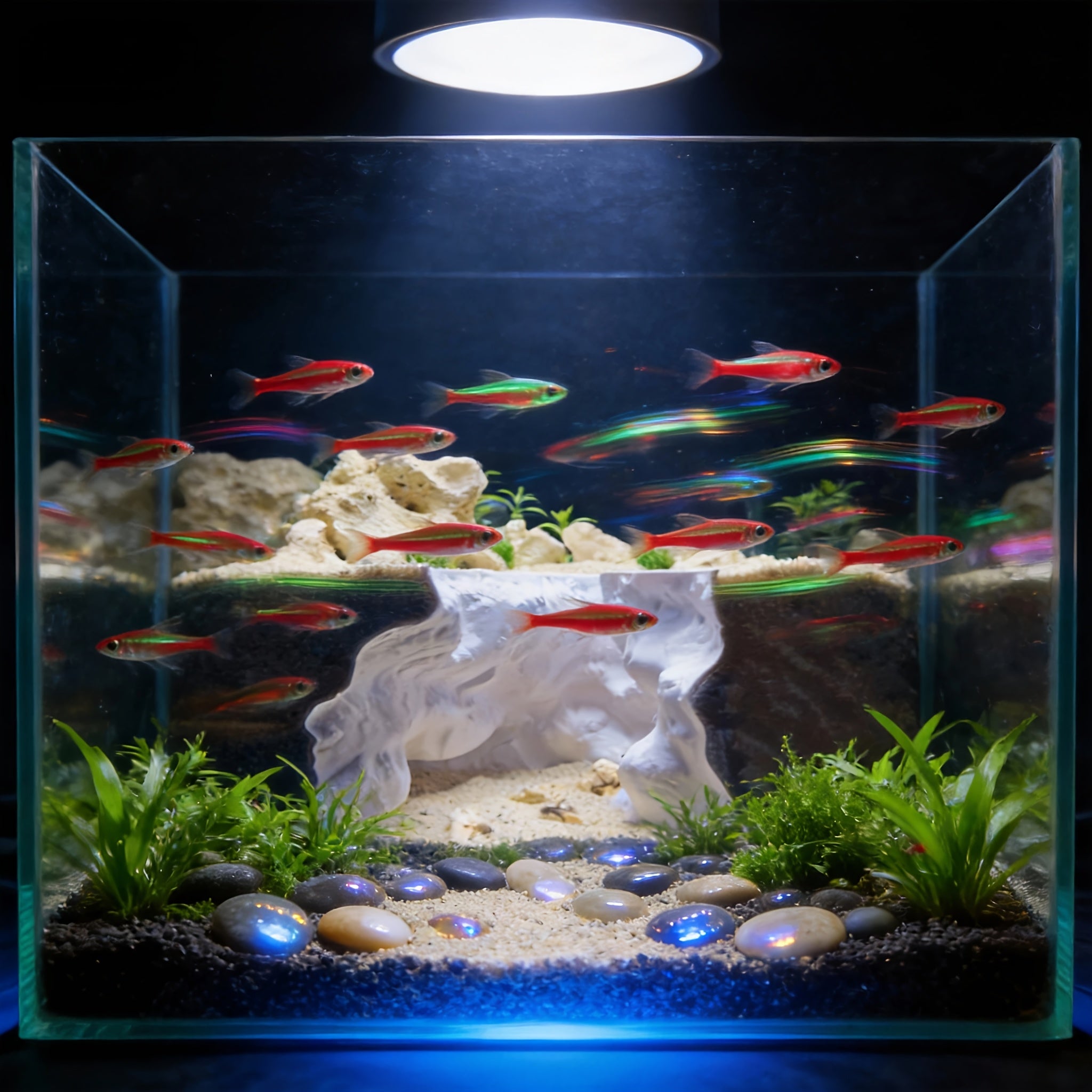 3D Cliff Cave Aquarium | Dual-Use Reptile and Fish Tank for Lizards, Geckos, Beetles, Betta, and Peacock Fish, with Deep and Shallow Water Areas, Perfect Gift for Home and Office
