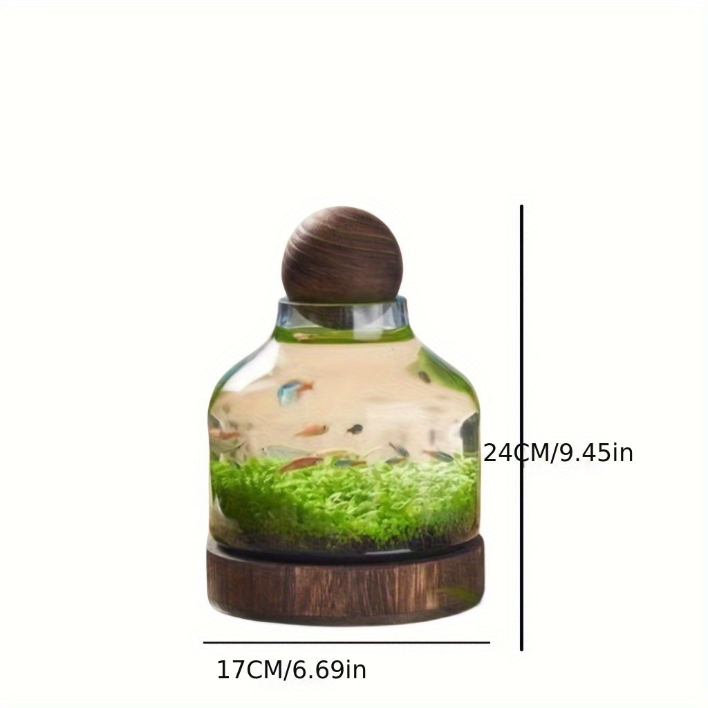 Japanese-style Ecological Bottle Desktop Micro-landscape Ecological Fish Tank Free Water Change Wealth Bottle Creative Glass Hydroponic Bottle