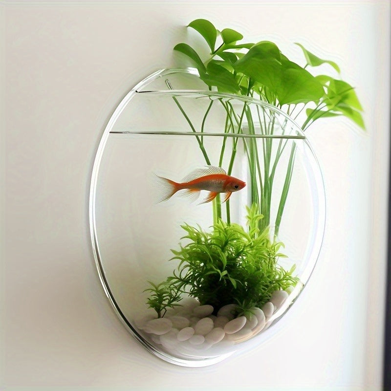 Glass Material, Wall Decoration, Flower Basket, Hanging Basket, Simple Green Vegetation, Hanging