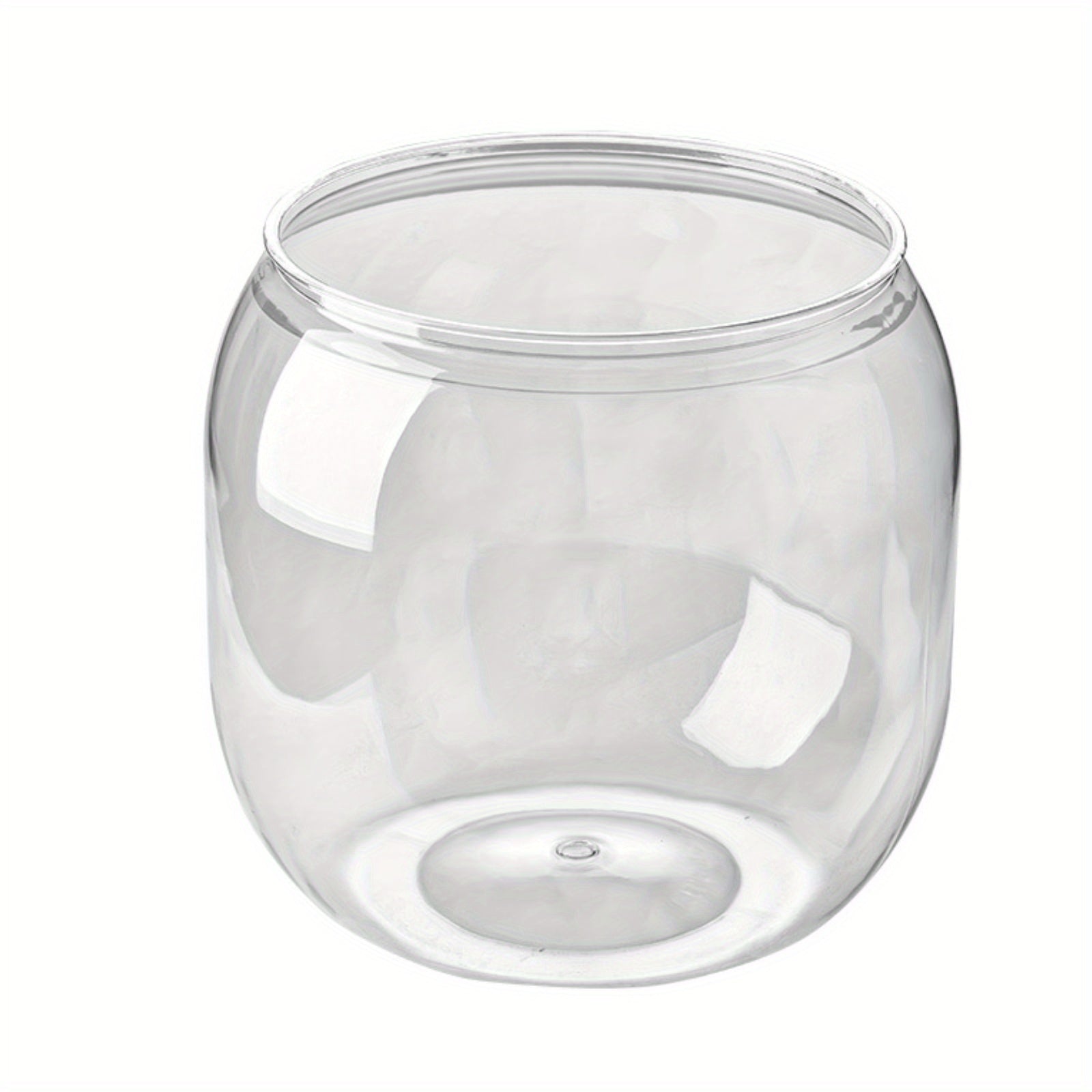 1pc Shatterproof Transparent Acrylic Fish Tank - Large Capacity Round Desktop Aquarium Suitable for Goldfish and Turtles, with Ornamental Plants and Stones, No Electricity Required Tank | Sleek Glossy Design | Natural Aesthetics Style