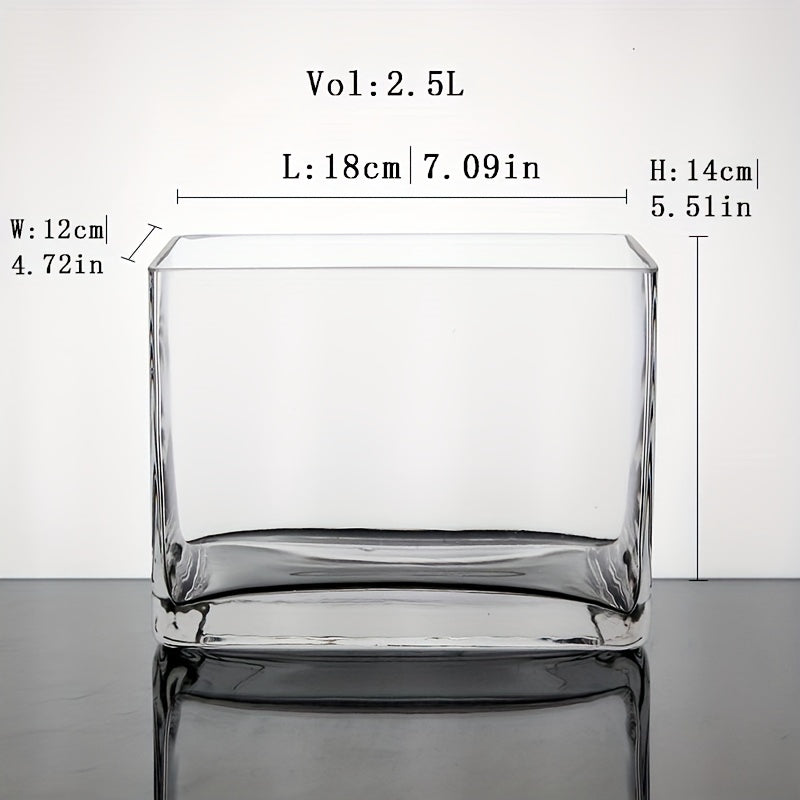 Hand-Blown Crystal Glass Fish Tank - Handmade Thickened Aquarium for Betta Fish, Goldfish & Small Aquatic Pets, Rectangular or Square Glass, Home\u002FOffice\u002FDesk Decoration, for & Pets