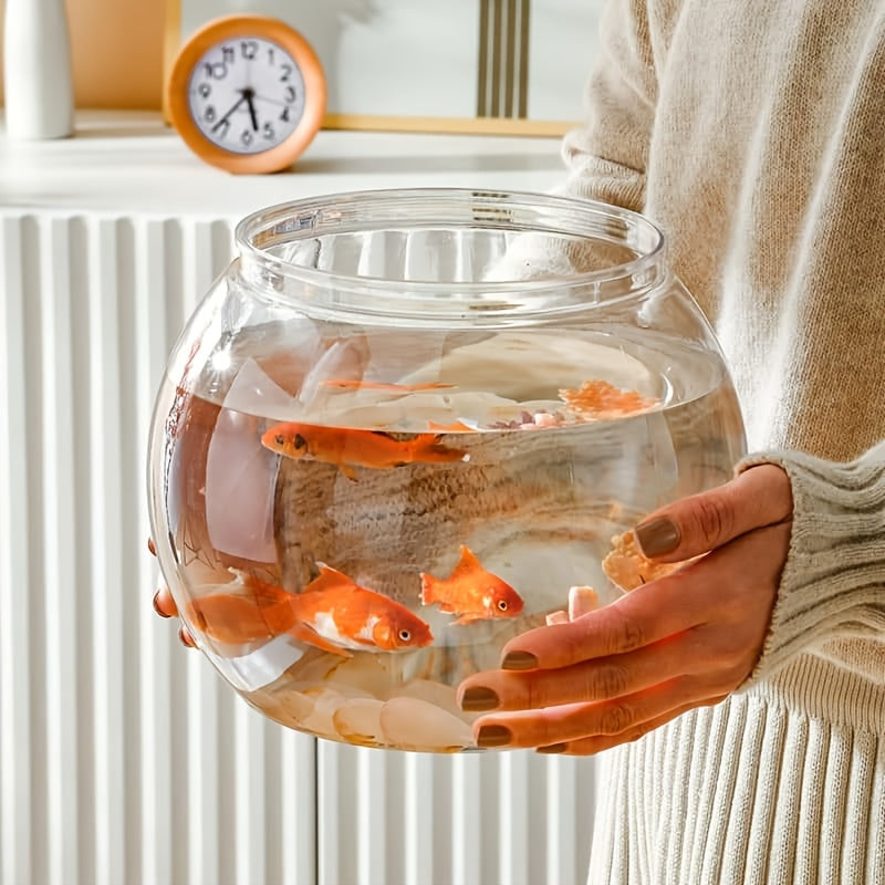 Acrylic Goldfish Tank 1pc Round Acrylic Goldfish Tank | Transparent Desktop Aquarium with Optional Stand - for Home, Office, or Restaurant Decor