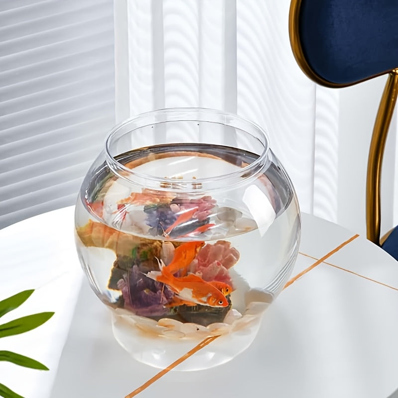 Acrylic Goldfish Tank 1pc Round Acrylic Goldfish Tank | Transparent Desktop Aquarium with Optional Stand - for Home, Office, or Restaurant Decor