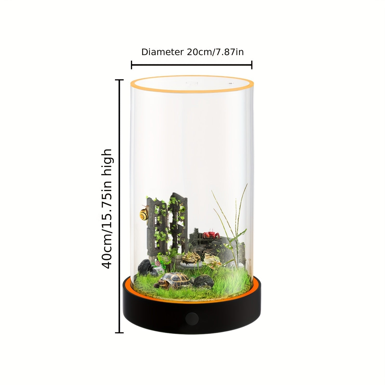 Small Fish Tank Starter Kits: Lemazy Betta Fish Tank Kit With Filter, 6 Colorful Led Light, Self Cleaning DIY Fish Aquarium Kit For Small Aquatic Pet