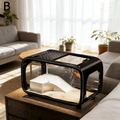 New Transparent Square Desktop Fish Tank, Easy Design for Bedroom Bedside Table, for clear PP Material, Ideal for Small Space, Ideal for Watching Fish Swim, Uncharged, Minimalist Aquarium