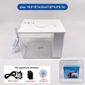 Fish Tank, Ecological Tank, Rectangular Plastic Acrylic Desktop Goldfish, Guppy, Turtle Tank, No Water Change Required, Living Room, Office, Small Household, with Color-changing LED Light Strip, Water Pump, Complete Filtration System